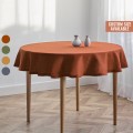 Cinnamon linen round tablecloth