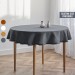 Charcoal gray linen round tablecloth