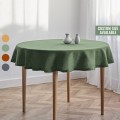 Sage green linen round tablecloth
