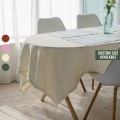 Linen ivory rectangle tablecloth