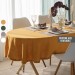 Mustard linen oval tablecloth