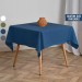 Indigo blue linen square tablecloth