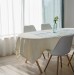 Linen ivory rectangle tablecloth