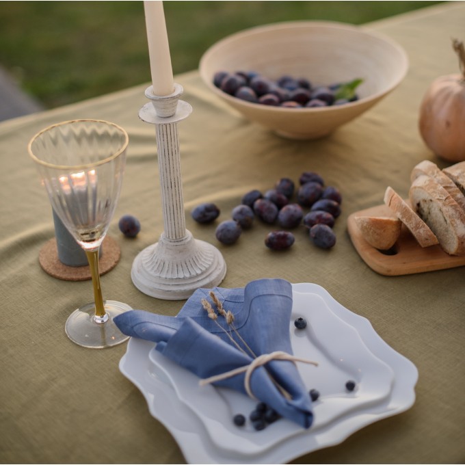 Light olive rectangle tablecloth