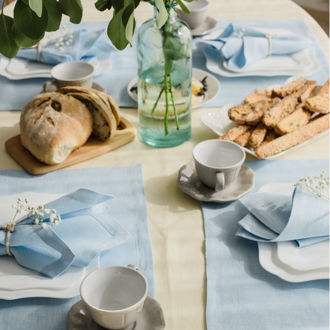 Light blue napkins set of 2, 4, 6, 8, 10, 12