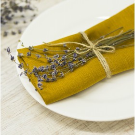 Mustard linen napkin set Mustard linen napkin set