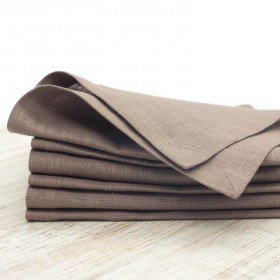 Plum linen napkin set