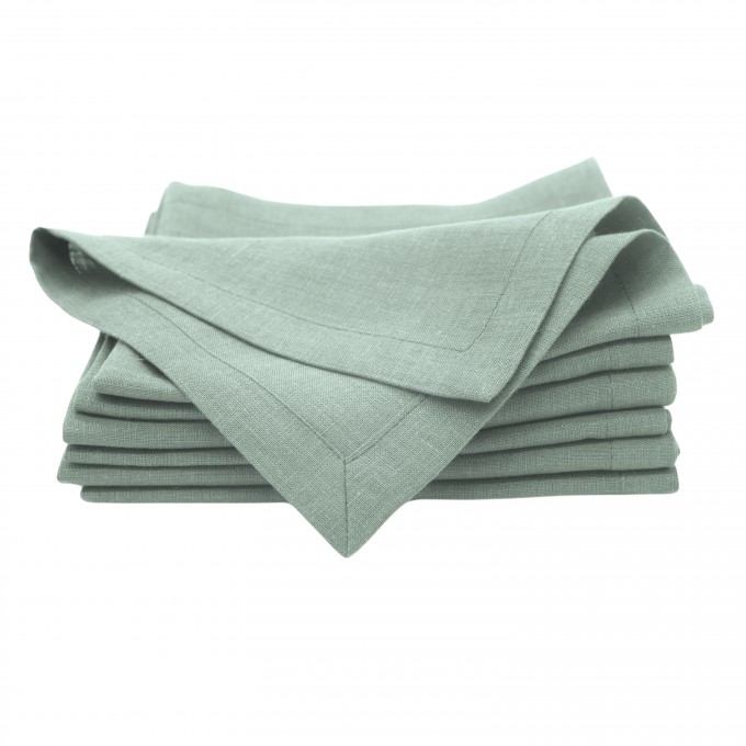 Dusty sage linen napkins set