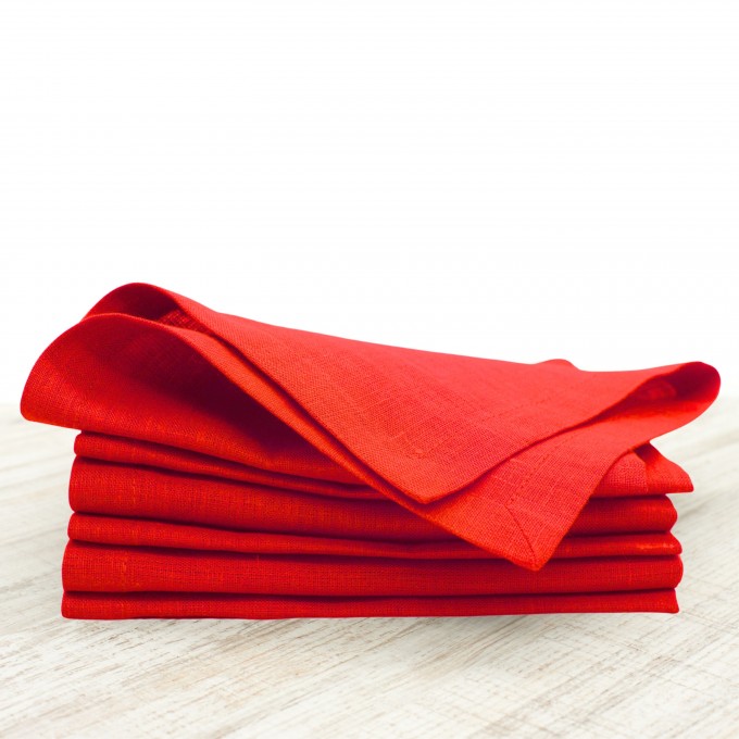 Light blue linen napkin set