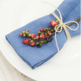 Blue linen napkin set Blue linen napkin set