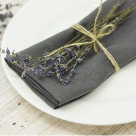 Charcoal gray linen napkin set Charcoal gray linen napkin set