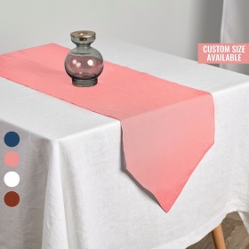 Coral table runner with triangular edges
