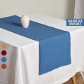 Steel blue linen table runner 