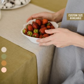 Natural linen table runner