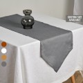 Charcoal gray table runner with triangular edges