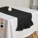 Forest green table runner with ruffles