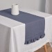 Burgundy table runner with ruffles