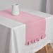 Dusty rose table runner with ruffles