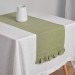 Burgundy table runner with ruffles