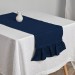 Burgundy table runner with ruffles