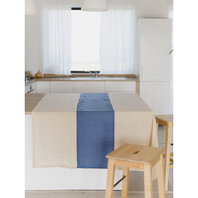 Charcoal gray table runner with triangular edges
