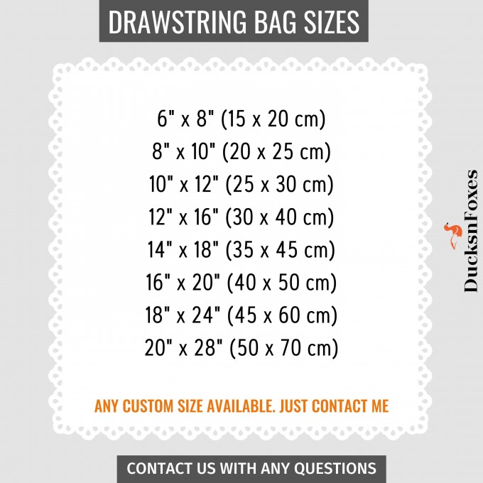 Linen drawstring kitchen storage bag