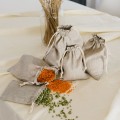 Linen drawstring kitchen storage bag