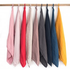 Linen tea towel in burnt orange