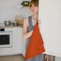 Linen tea towel in burnt orange