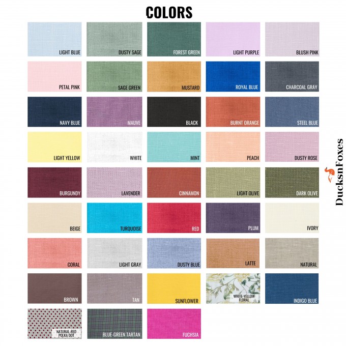Linen fabric sample set for home textile