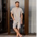 Light gray pajama - t-shirt and shorts set