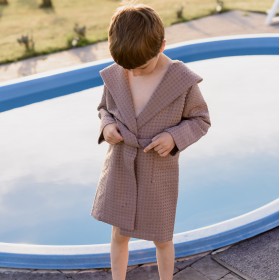 Tan waffle bathrobe4 for boys and girls