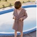 Tan waffle bathrobe for boys and girls