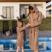 Tan waffle bathrobe for boys and girls