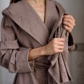 Tan waffle women bathrobe 