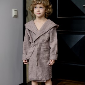 Tan kids waffle bathrobe5