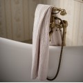 Blush pink waffle bath towel
