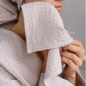 Blush pink waffle face towel