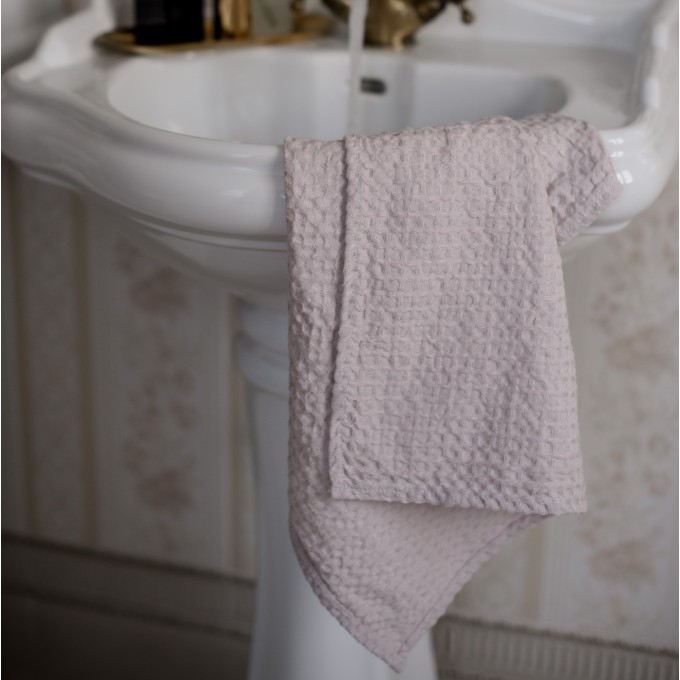 Blush pink waffle hand towel