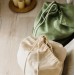 Beige laundry bag with drawstring