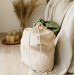 Beige laundry bag with drawstring