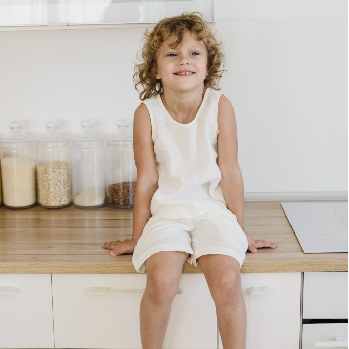 White girls pajama - sleeveless top and shorts set