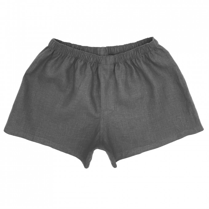 Charcoal gray linen boxers