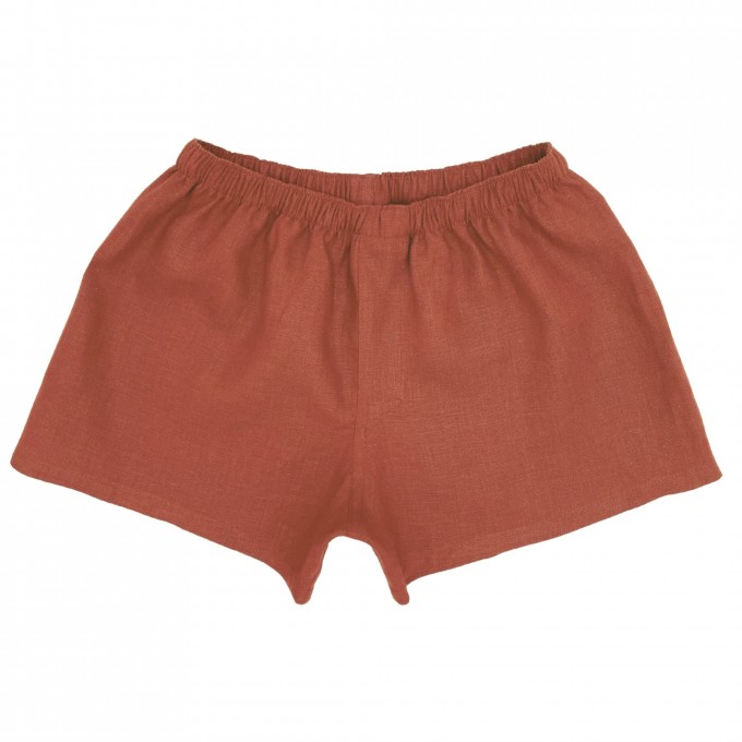 Burgundy 100% linen boxers 