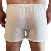 White linen boxer shorts