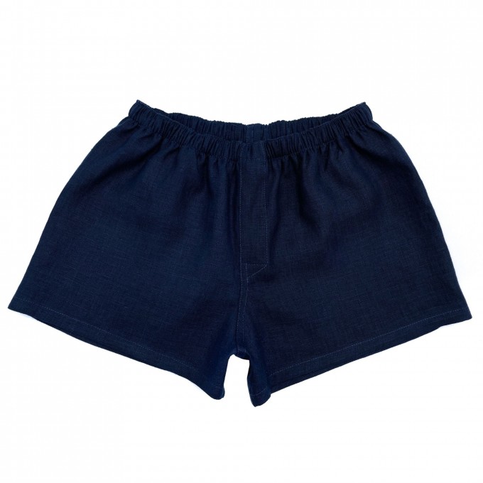 Navy blue comfortable linen boxer