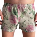 Natural pink floral mens boxers