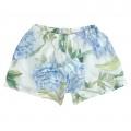 White blue floral linen boxers shorts