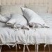 Charcoal gray duvet cover set with tie closures