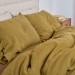 Moss green ruffled duvet cover